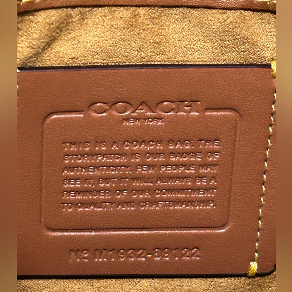 COACH 1941 Emery Varsity Stripe Glovetanned Pebble Leather Crossbody in Chalk - Picture 10 of 13